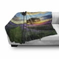 thumbnail image 3 of Hot Air Balloon Soft Flannel Fleece Blanket, Spring Lavender Field at Sunrise Various Air Vehicle on Sky Print, Cozy Plush for Indoor and Outdoor Use, 50" x 60", Blue and Pale Blue, by Ambesonne, 3 of 6