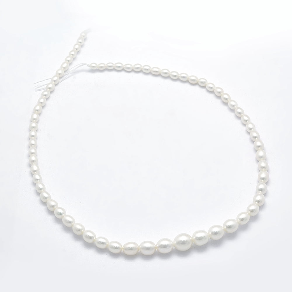 1strand Natural Cultured Freshwater Pearl Beads Strands Graduated WhiteSmoke 5~12x4~9mm Hole: 0.8mm about 62pcs/strand 15.7 inch