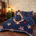 thumbnail image 3 of Manfei 3D Star Print King Bedding, Patriotic American Flag King Bed in a Bag, Red White Blue Navy, Navy Reversible 7-Piece, 3 of 6