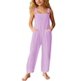 thumbnail image 3 of Girls Loose Fit Overall Pocket Pants - Stylish Casual Pants with Attached Bib Design, Soft Comfortable for Everyday Play, 3 of 6