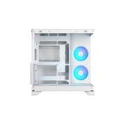 Pop 2 Vision Panoramic Glass White RGB E-ATX Dual-Chamber PC Gaming Case with Front and Side TG Panels Mid Tower PC Case