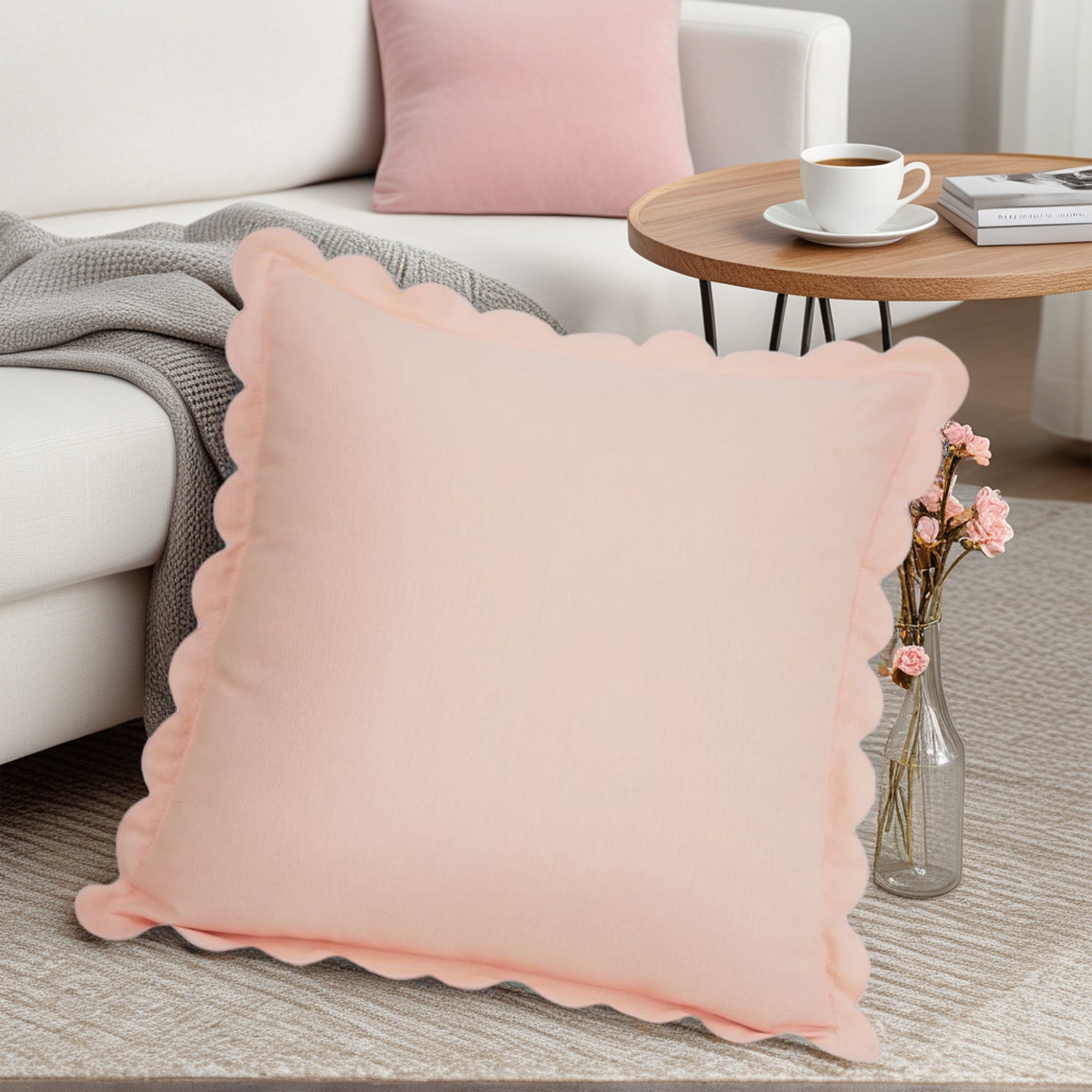 Unique Bargains Soft Cotton Throw Pillow Covers Pink 18" x 18"