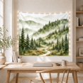 thumbnail image 5 of Boho Sunset Hills with Misty Mountain Forest, Serene Japanese Inspired for Japanese Art Lovers, Wall Decor, Valentine'S Day Gift, Tapestry Wall Hanging for Dorm and Living Room, 5 of 7