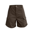 thumbnail image 5 of Frostluinai Cargr Shorts for Womens with Pocket Elastic Waist Baggy Bermuda Shorts Lightweight Hiking Ourdoor Shorts Pantalones Rectos Brown L, 5 of 10