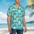 thumbnail image 3 of Bingfone Men's Short Sleeve Button Down Shirts Hawaiian Cartoon Monster Truck Printed Beach Shirt, 3 of 7