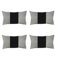 thumbnail image 2 of Boho-Chic Set of 4 Handcrafted Decorative Throw Pillow Cover Solid Jacquard 18" x 18" Ivory & Black Square Pillowcase for Couch, Bedding, 2 of 6