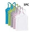 thumbnail image 4 of Eltusu Girls Cotton Tank Tops, Sleeveless 4 Pieces Y-Back Vacation Summer Vest Shirts White Size 8-9 T, 4 of 5