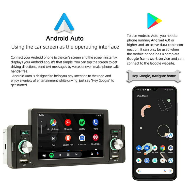 Autoradio Bluetooth avec CarPlay / Android Auto SWM 160C