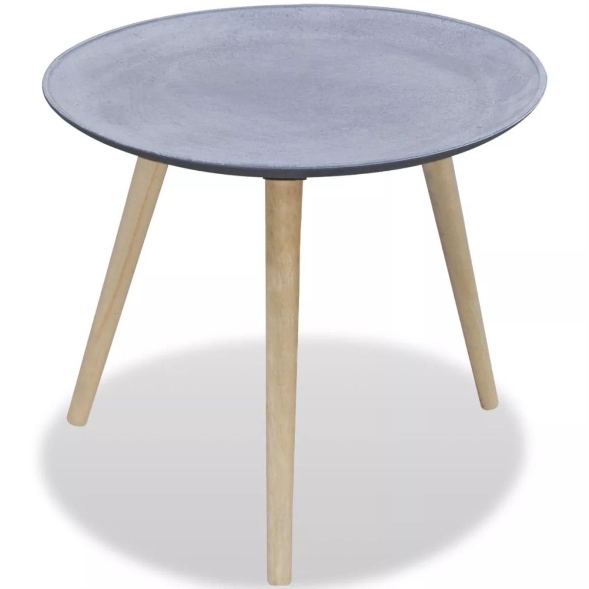 vidaXL Round Side Table/Coffee Table Gray Concrete Look