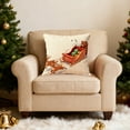 thumbnail image 6 of Lilixerw Embroidery Christmas Pillow Covers Cartoon Animal Bear Fox Print Cotton Linen Decorative Throw Pillow Cover,Cushion Cover 18x18 Inch, 6 of 6