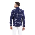 thumbnail image 2 of Hawaii Hangover Men's Hawaiian Long Sleeve Fit Shirt Aloha Shirt M Classic Navy, 2 of 5