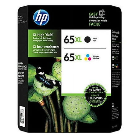 UPC: 0889894900777 | HP 65XL High-Yield Black; Tri-Color Original Ink Cartridge  2/Pk N9K04AN  N9K03AN