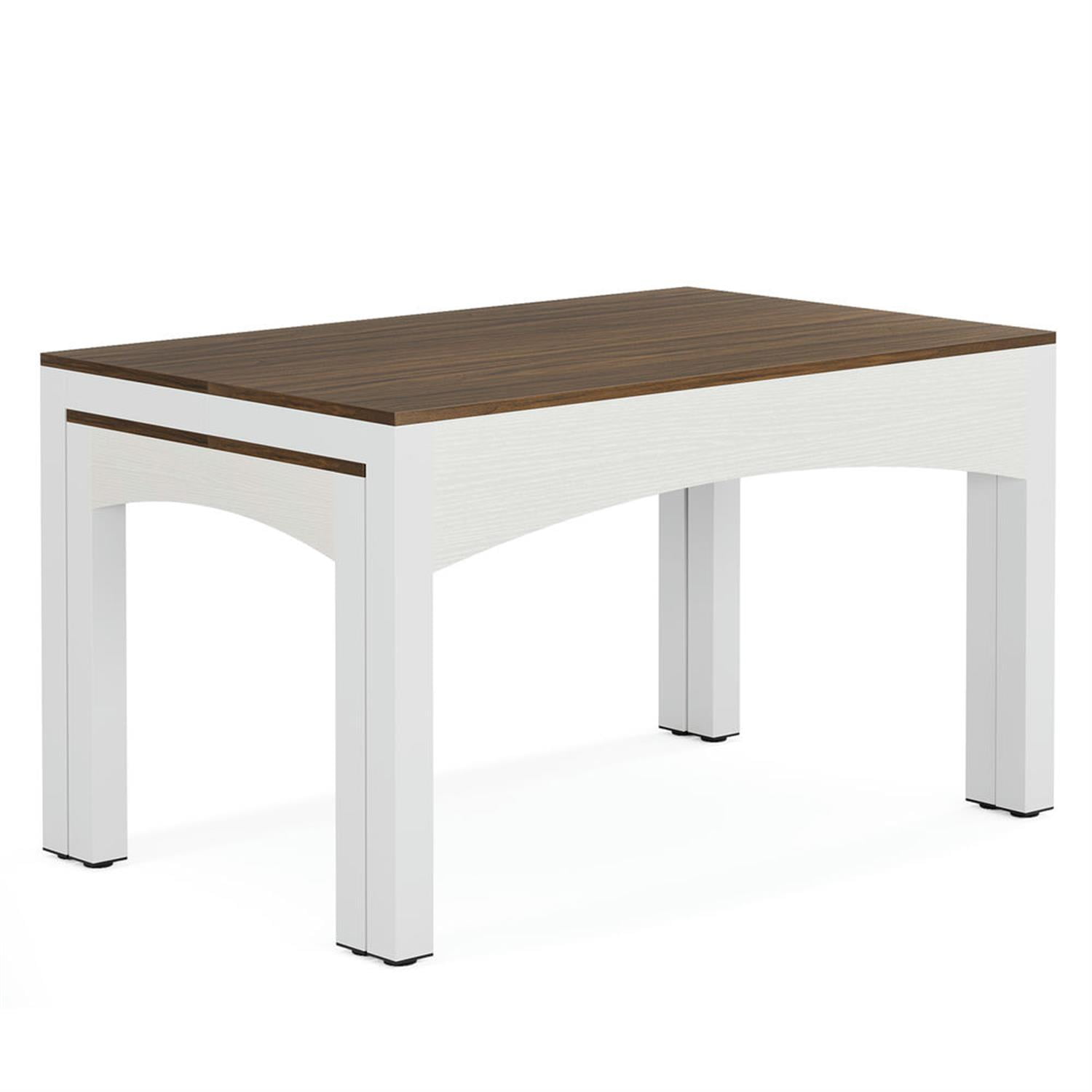 Demi Bonn 47" Modern Extendable Dining Table for 6-10 People, Wood Kitchen Dinner Table for Dining Room, Living Room Furniture, Brown