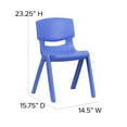 thumbnail image 6 of Flash Furniture Whitney 4 Pack Plastic Stackable School Chairs with 13.25" Seat Height, Assorted Colors, 6 of 12