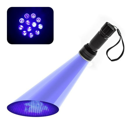 12LED UV Flashlight Handheld Blacklight Stain Pest Scorpion Detector Torch Money Detector