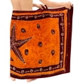 thumbnail image 2 of HAPPY BAY Men's Standard Vacation Dashiki Sarong Full Pareo Beach Wrap One Size Starfish, Brown Summer Vacation Aloha, 2 of 3