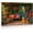 Frame-style, variant on Golden Retriever Dog Garden Wall Art, Colourful Floral Porch Canvas Print for Living Room, Bedroom Home Decor, Rustic Wooden Bench Flowers Poster