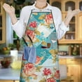 thumbnail image 6 of Pioneer Flower Floral Print Pattern Apron-Garden Aprons for Women with Pockets-Cotton Linen Waterproof Kitchen Cooking Gardening Aprons Adjustable for Kitchen,Cooking,BBQ and Salon 33x27 Inch, 6 of 7