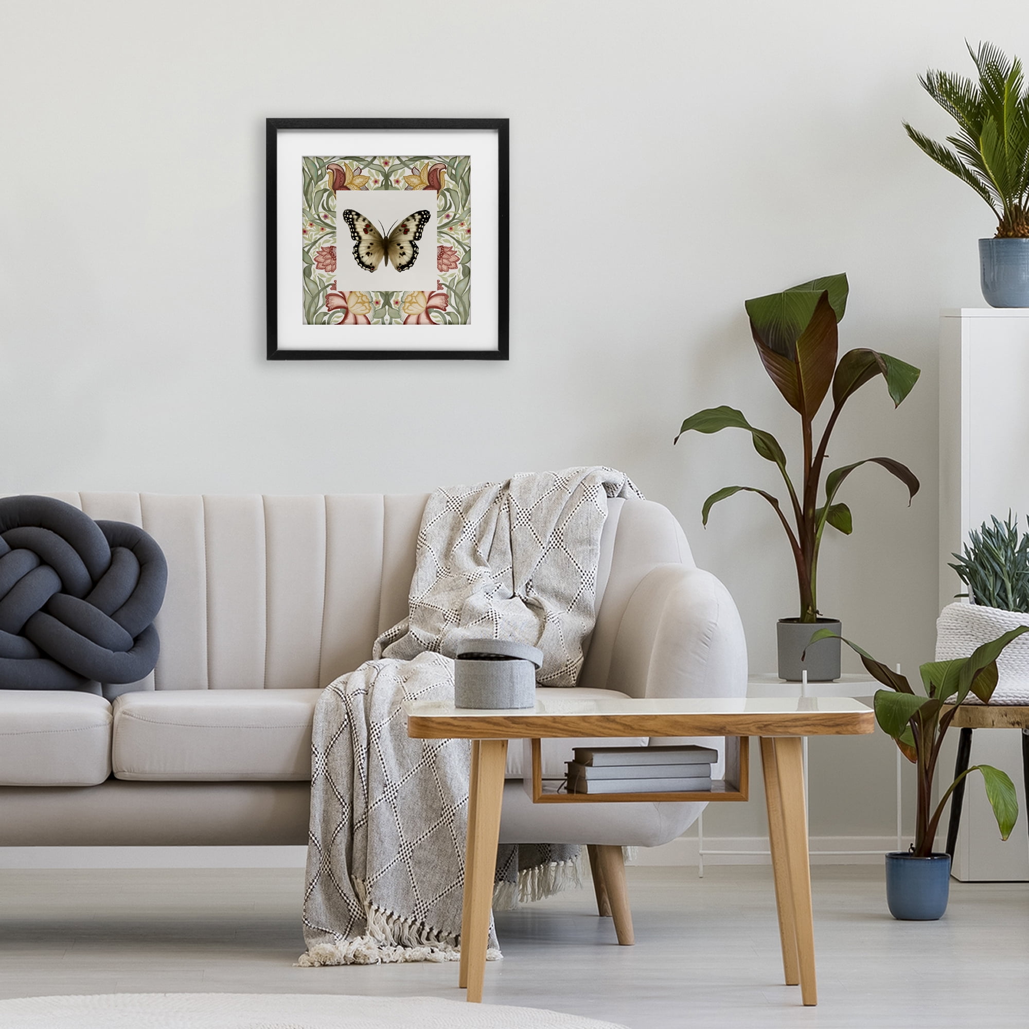 Stupell Industries Warm Toned Baroque Butterfly Black Framed Print Under Glass, design by Elizabeth Medley