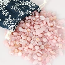 Orientrea 1.1lb Natural Crushed Rose Quartz Crystal Tumbled Chips-Healing Crystals Chips Bulk, Crushed Crystal Gemstones for Crafts, Beautiful Package for Gift