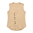 thumbnail image 4 of Tank Tops Men Cotton Linen Lightweight Breathable Button Down V Neck Sleeveless Shirt Vacation Beach Tank Shirt, 4 of 4