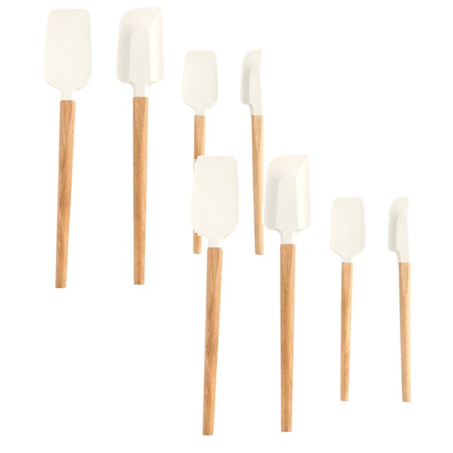 Oleegame 2PC Kitchen Utensils Set Four Piece Set Silicone Soft Scraper Food Grade High Temperature Multifunctional Household Baking Set Shovel Cake Spatula Yellow