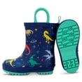 thumbnail image 3 of JAN & JUL Rain Boots for Toddlers with Easy-on Handles (Space Dinos, Size 6.5 Toddler), 3 of 8
