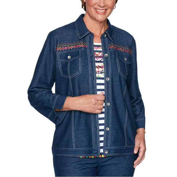 Alfred Dunner Alfred Dunner Women's Road Trip Embroidered Jacket