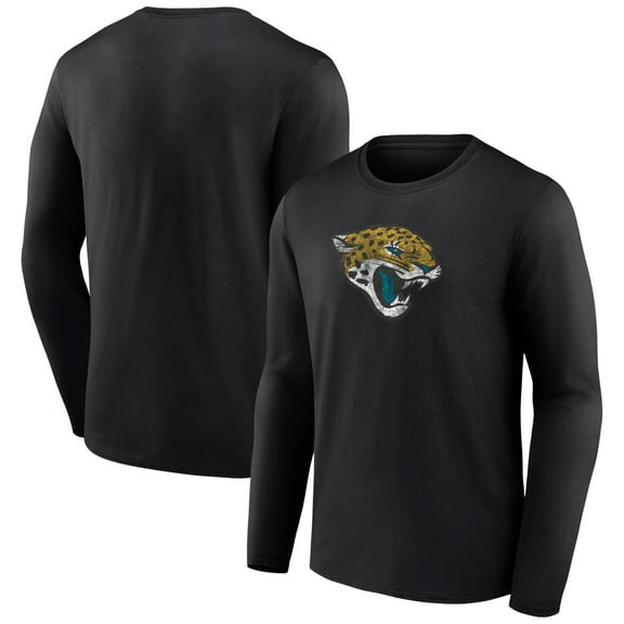 Men's Black Jacksonville Jaguars Throwback Long Sleeve T-Shirt
