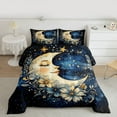 thumbnail image 2 of Manfei Boys Girls Chic Floral Moon Bedding Comforter Set 2pcs,Bohemian Theme Twin Comforter Sets Microfiber,Starry Sky Breathable Bedding Set,Microfiber Bedroom Decor,Reversible, 2 of 8