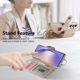 thumbnail image 6 of ELEHOLD Case for Samsung Galaxy A52 5G, RFID Blocking Zipper Leather Wallet Stand Case with Card Slot & Wrist Strap & Ring Holder,Khaki, 6 of 10