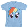 thumbnail image 1 of My Litte Pony Rainbow Dash Face Outline Kids Blue T-Shirt, 1 of 2
