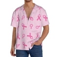 thumbnail image 1 of Fotbe Breast Cancer Awareness 1 Camisa Estampada de Manga Corta para Hombre, Casual de Verano, Estilo Playero, Sin Arrugas-Medium, 1 of 5