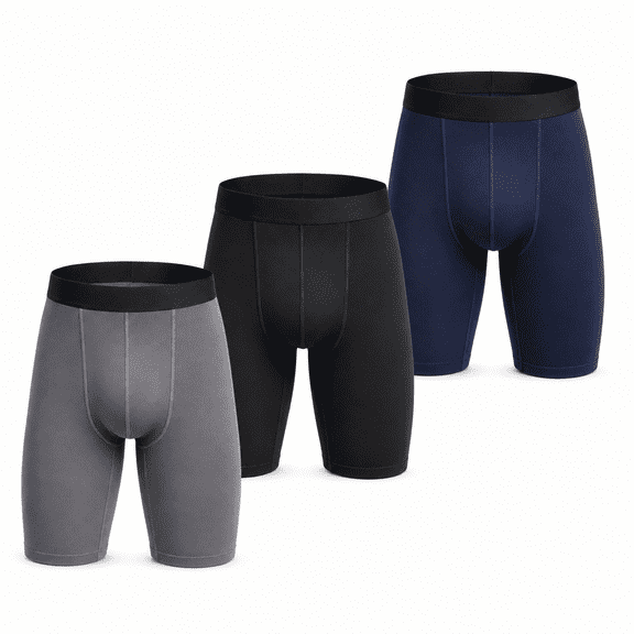 Men’s Athletic Compression Shorts 3-Pack, Quick-Dry Breathable Stretch Tight Workout Shorts for Running Gym Training