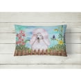 thumbnail image 2 of White Standard Poodle Spring Canvas Fabric Decorative Pillow, 2 of 3
