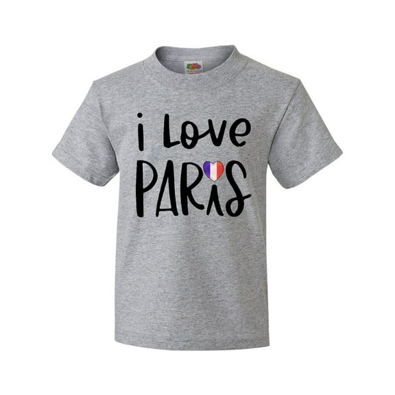 Inktastic I Love Paris French Flag Heart Youth T-Shirt