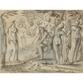 thumbnail image 2 of Felix Bock 14x12 Black Ornate Wood Framed Double Matted Museum Art Print Titled: Diana and Aktaon (1617), 2 of 5