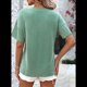 thumbnail image 5 of Blusas de Verano con Cuello en V para Mujer, Camisetas Extragrandes, Blusas de Corta para Mujer, Atuendos Informales Elegantes para el Trabajo. Verde XXL, 5 of 10
