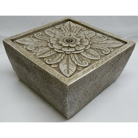 Natural Marble Tabletop - Tavolo Floral Square Tabletop Fountain by Ellen DeGeneres, Natural