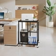thumbnail image 2 of CQAOE Printer Stand with Storage Shelf, Mobile Printer Table with Wheels, CPU Rack, Office Utility Cart for Home Office, 2-Tier Computer Trolley, Space-Saving Office Storage Organizer (Black), 2 of 7