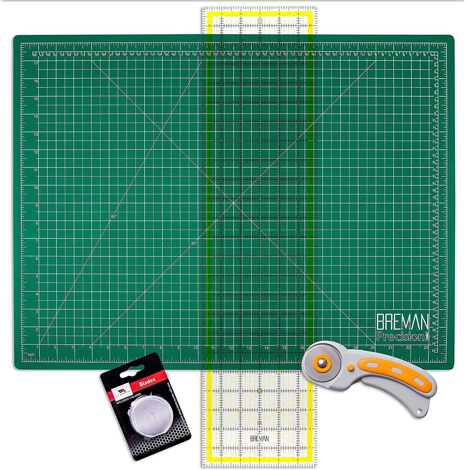 WA Portman Rotary Cutter Quilting Set 18x24 Inch Self Healing Cutting