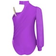 thumbnail image 4 of TSSOE Toddler Girls One Piece Gymnastic Leotards Ruched Mesh Fitness Bodysuit Dance Unitard Biketard Purple 16, 4 of 5
