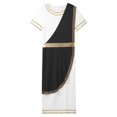 thumbnail image 5 of Sxiwei Men's Ancient Greek Roman Toga Halloween Cosplay Fancy Dress Up Adult Party Toga Costume Black M, 5 of 7