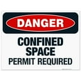 thumbnail image 1 of Danger Confined Space Permit Required Sign, OSHA Danger Sign, 18x24 Corrugated Plastic, 1 of 1