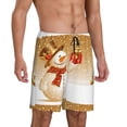 thumbnail image 2 of Kdxio Christmas Snowman Gift Print Mens Sleep Shorts Bottoms Soft Comfy Pajama Wear Pants with Drawstring Pockets, 2 of 7