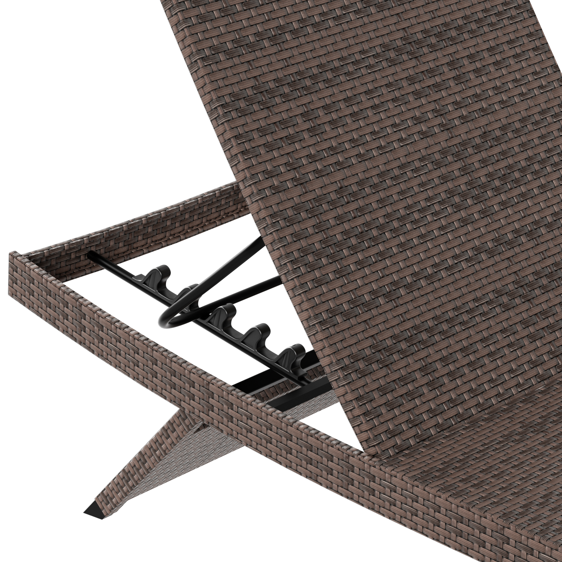 WestinTrends Somerset Wicker Double Chaise Lounge, All Weather PE Rattan Folding Outdoor Lounge Chairs Set of 2 Pool Chairs with Adjustable Backrest, Brown - image 2 of 8