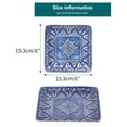 thumbnail image 3 of Sungmor Vajilla de Comedor Fina de Gres en Relieve, Platos Cuadrados de Porcelana de Estilo Barroco Antiguo de 6 Pulgadas, Juego de 4, 3 of 6