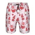 thumbnail image 4 of Yiaed Valentine Gnomes Print Men's Swim Trunks with Lining Quick Dry Sports Shorts Beach Shorts Boardshorts-3X-Large, 4 of 5