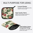thumbnail image 3 of Yayeee Oven Mitts and Pot Holder Set of 2 Heat Resistant Kitchen Gloves Baking Hot Pad, Beige Strawberry, 3 of 5