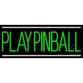 thumbnail image 1 of Green Play Pinball LED Neon Sign 13 x 32 - inches, Black Square Cut Acrylic Backing, with Dimmer - Bright and Premium built indoor LED Neon Sign for wall décor, arcarde, and storefront., 1 of 7